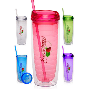 Tumbler de acrílico promocionais de parede dupla de 16 oz